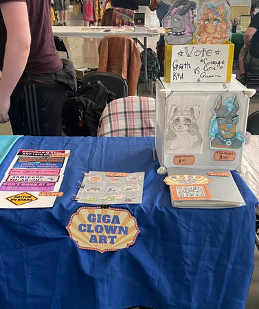 Anthrocon booth - 3 ft length, and 12” tall limitations